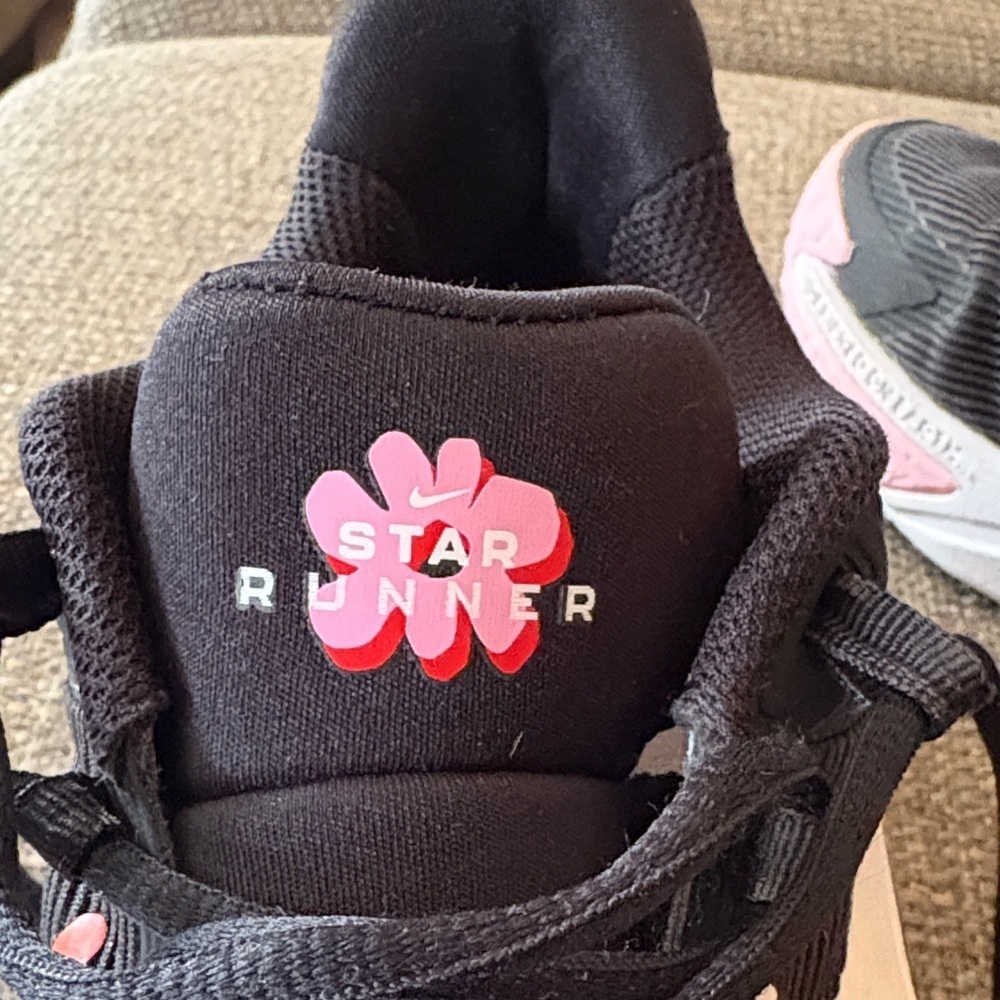 Gently Loved Nike Kids Black, Red and Pink Sneakers - Picture 4 of 9